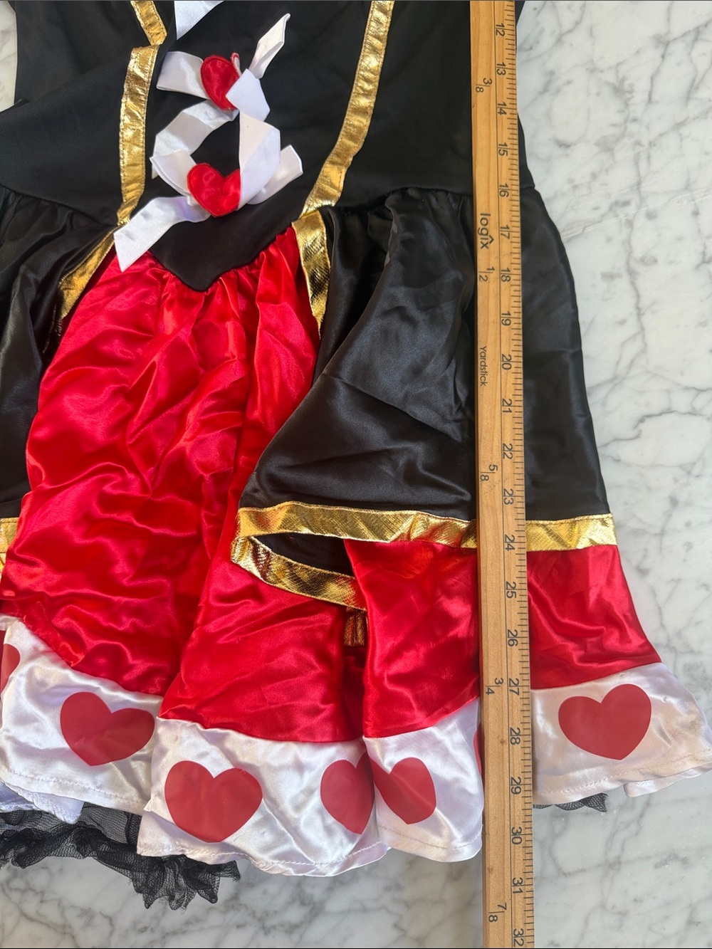 Halloween Queen of Hearts Costume Womens M Alice Wonderland - Picture 5 of 6